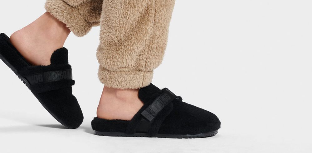 Ugg Slipper Mens - Ugg Fluff It Black - 485GTZEVI